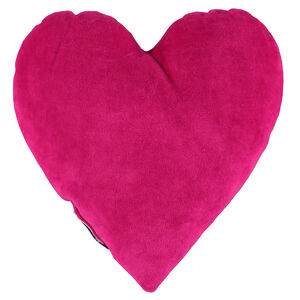 Coussin décoratif en forme de coeur avec motifs fantaisies. 