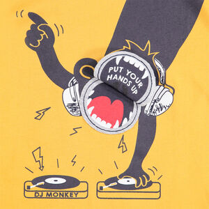 T-shirt manches courtes print singe à bouche mobile 