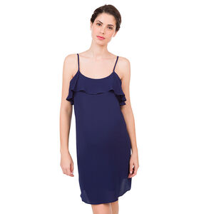 Φόρεμα εγκυμοσύνης με βολάν και τιράντες 