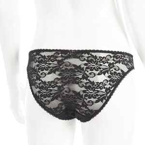 Μαύρο εσώρουχο με δαντέλα και σχέδιο λουλουδιών  