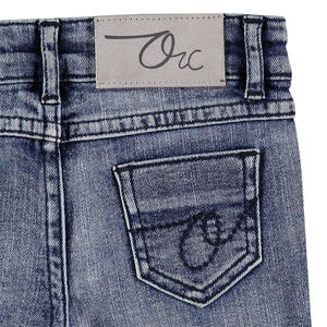 Τζιν σε slim γραμμή με used όψη και πιτσιλιές μπογιάς 