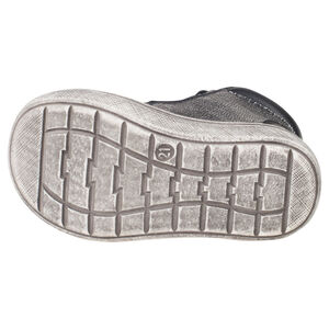 Bottillons argentés effet craquelé à zip et lacets 