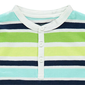 T-shirt manches courtes en coton bio à rayures all-over 