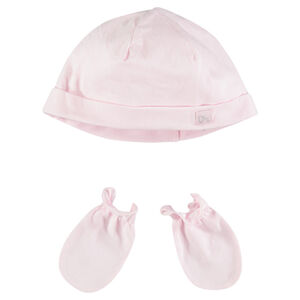Σύνολο για νεογέννητα με σκουφάκι και γάντια  