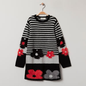 Φόρεμα πλεκτό  με λουλούδια  