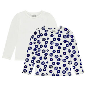 Παιδικά - Σετ με 2 μακρυμάνικες μπλούζες ζέρσεϊ, μία με μοτίβο σε όλη την επιφάνεια / μία μονόχρωμη 