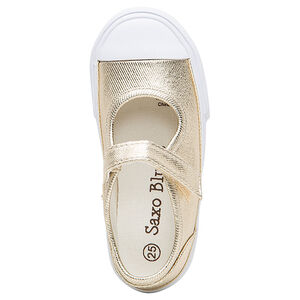 Χρυσαφί μαλακά παπουτσάκια με αυτοκόλλητο velcro, σε νούμερα 24 έως 29 