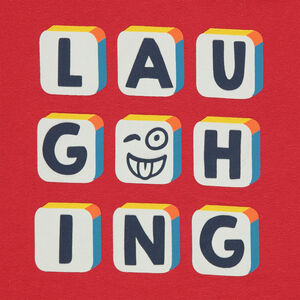 Φανελένια φόρμα με παντελόνι 2 σε 1 και διακοσμητικές στάμπες 