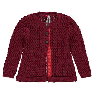 Gilet uni en maille fantaisie  