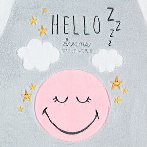 Παιδικά - Πιτζάμα από sherpa με μοτίβο ©Smiley και κεντημένες λεπτομέρειες 