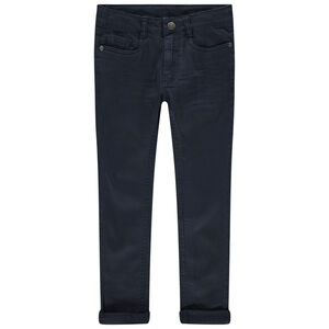 Μονόχρωμο παντελόνι με used όψη και μόνιμες τσακίσεις 