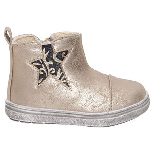 Χρυσαφί μποτάκια σε απομίμηση δέρματος με λάστιχο σε σχήμα αστεριού 