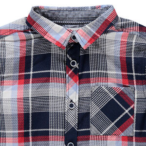 Μακρυμάνικο πουκάμισο με καρό και πλακέ τσέπη 