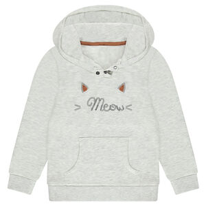 Φανελένιο φούτερ με τυπωμένο κείμενο με παγιέτες 