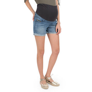 Τζιν σορτς εγκυμοσύνης με κρόσια 