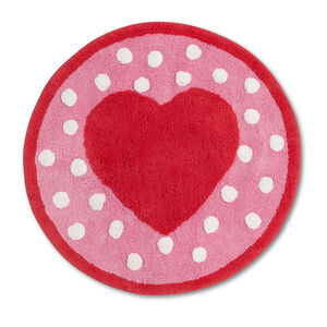 Tapis décoratif coeur et pois 