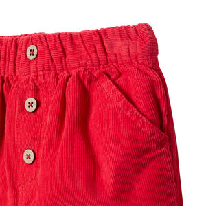 Pantalon en velours doublé jersey à boutons 