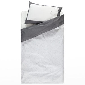 Σετ παπλωματοθήκη και μαξιλαροθήκη με στάμπα κουνελάκι και αστέρια 