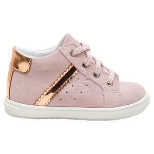 Δερμάτινα μποτάκια με κορδόνια και γυαλιστερές φάσες 