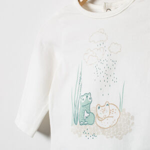 Ensemble en coton à animaux printés et pantalon imprimé all-over 