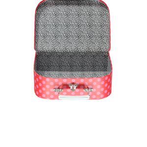 Valisette en carton rouge à pois  