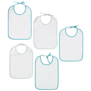 Σετ 5 πετσετέ σαλιάρες με ρέλι σε αντίθεση  