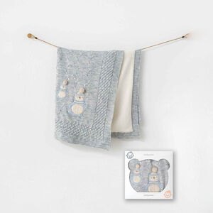  Πλεκτή κουβέρτα πιγκουινάκι γκρι  