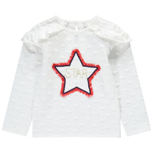 Φούτερ από φανέλα με ζακάρ καρδιά και μοτίβο από πούλιες με κρόσσια 