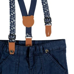 Pantalon en coton à bretelles amovibles 