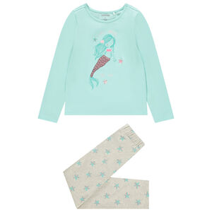 Pyjama en jersey print sirène pailletée 