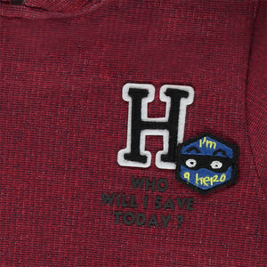 Ζακέτα με κουκούλα από φανέλα μελανζέ με μπάλωμα 