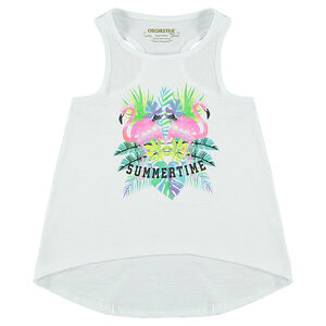 Αμάνικο μπλουζάκι με αθλητική πλάτη με διασκομητικό σχέδιο 