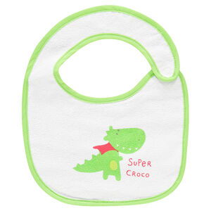 Bavoir court en éponge et PVC avec animal printé 