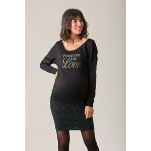 Μακρυμάνικο μπλουζάκι εγκυμοσύνης με τυπωμένο μήνυμα 