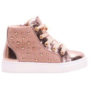 Μποτάκια ψηλά bi-matière με διακοσμητικά καρφιά 