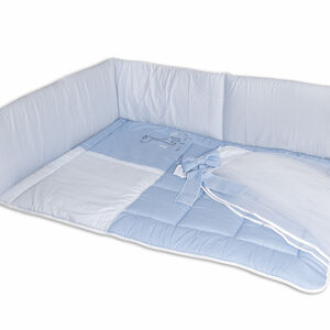 Σετ Προικασ 3 Τμχ Με Κεντημα Καμηλοπαρδαλη - Μπλε 