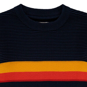 Pull en tricot ottoman à bandes contrastées 