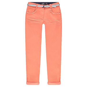 Παιδικά - Παντελόνι σε slim γραμμή με μόνιμες τσακίσεις, φαντεζί χάντρες και ζώνη 