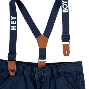 Παντελόνι droit  μονόχρωμο με τιράντες  