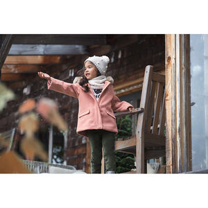 Σετ με πλεκτό σκούφο και κασκόλ τύπου snood με επένδυση φλις 