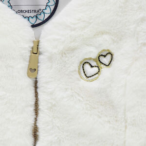 Αμάνικη ζακέτα από sherpa με μπαλώματα καρδούλες 