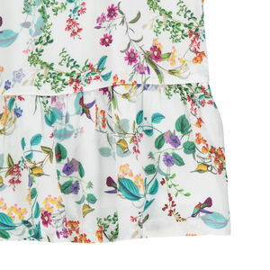 Φλοράλ φόρεμα με τιράντες και βολάν 