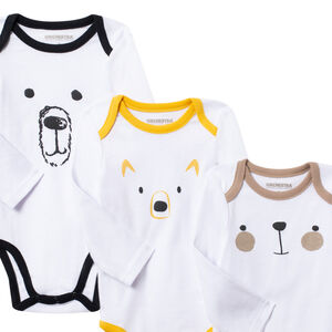 Lot de 7 bodies manches longues en coton bio print aimaux 