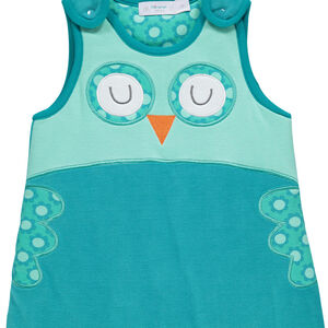 Αμάνικος υπνόσακος από βελούδο και ζέρσεϊ με σχέδιο κουκουβάγια 