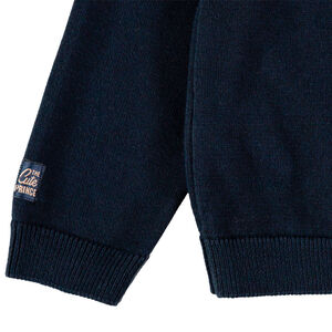 Gilet en tricot bleu marine à poches plaquées 