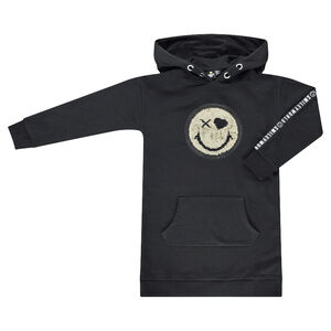 Παιδικά - Μακρυμάνικο φόρεμα με κουκούλα και μοτίβο ©Smiley από «μαγικές» πούλιες 