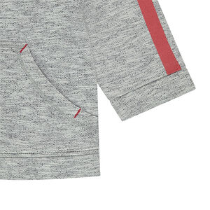 Ζακέτα από φανέλα με κηλίδες στην ύφανση, τυπωμένες λωρίδες και φερμουάρ 