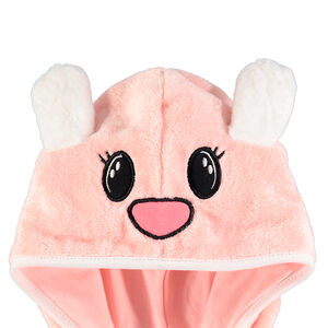 Ροζ ολόσωμη πιτζάμα από sherpa σε μορφή ζώου 