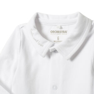 Body manches longues en coton bio à col polo  