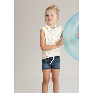 Πουκάμισο αμάνικο εμπριμέ με λεμόνια  